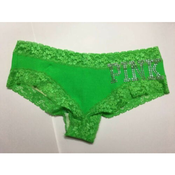 Vintage Victorias Secret PINK LowRise Cheeky Panty Small Bling Logo
